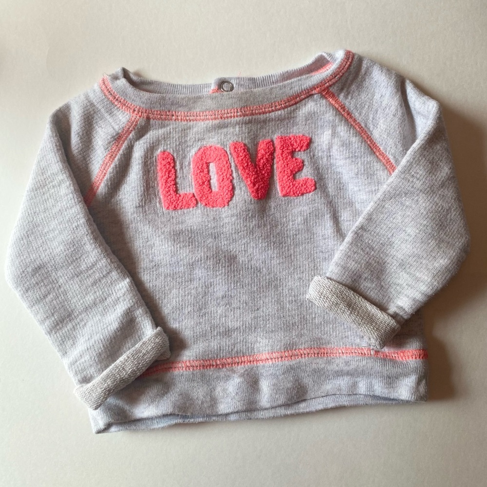 Baby B'Gosh, Gray LOVE Hoodie - 6 Months
